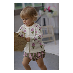Lililotte - Cardigan Carla Fleurs Organik Pamuk | Ekru