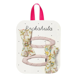 Rockahula Kids - 2’li Çiçekli Fiyonk Toka Seti | Pudra pembe