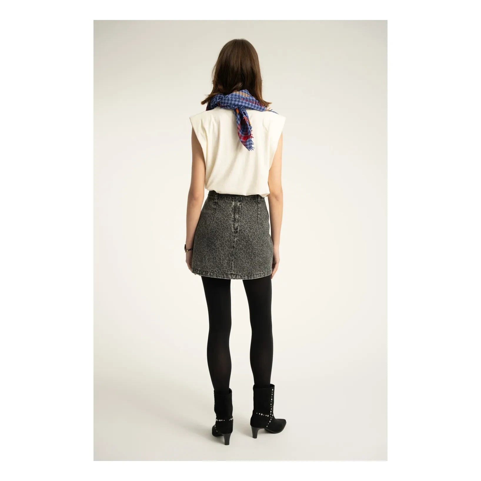 Sisters Department - Hayvan Desenli Pamuk Etek | Washed Black