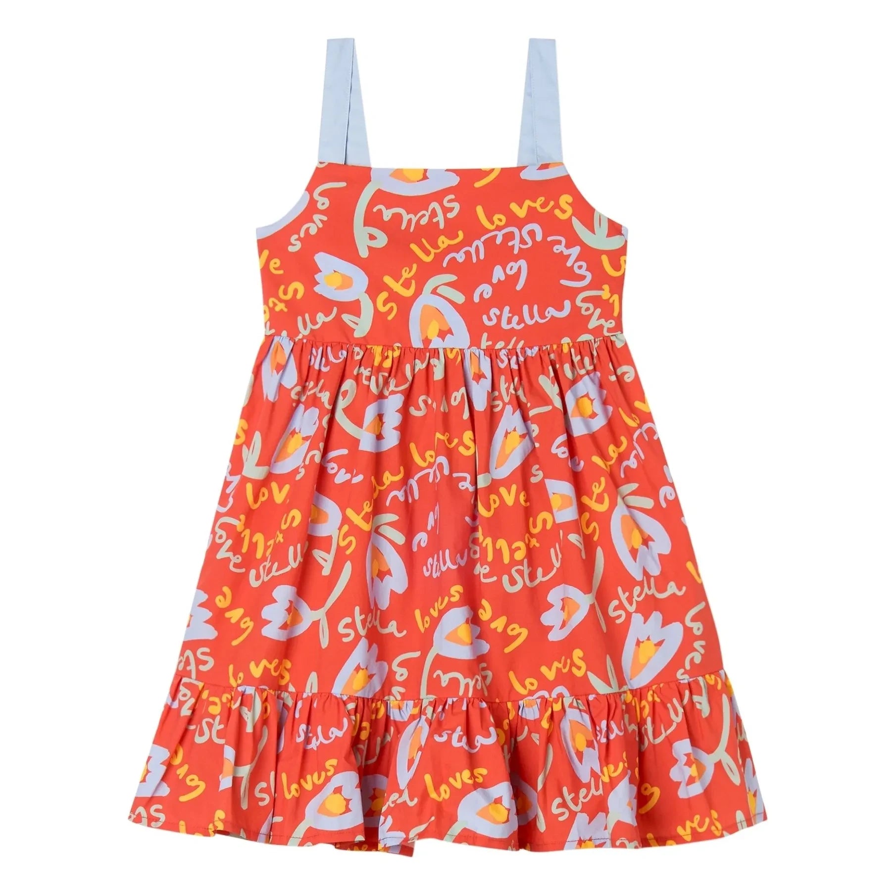 Stella McCartney Kids - Stella Fleurie elbise | Kırmızı