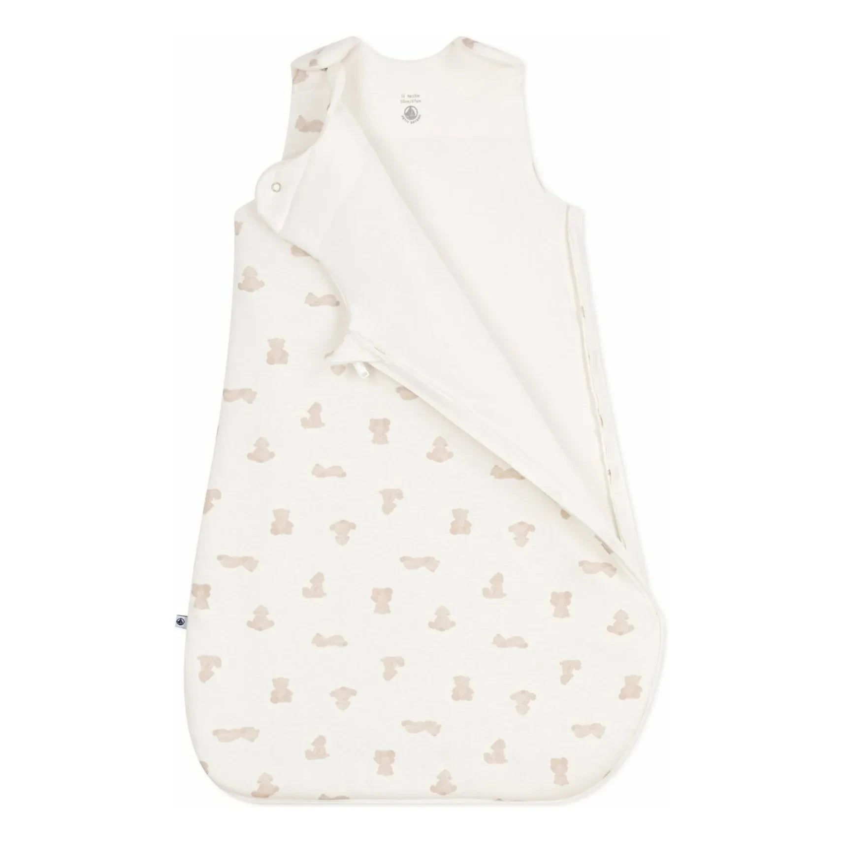 Petit Bateau - Organik Pamuklu Ayı uyku tulumu | Beyaz