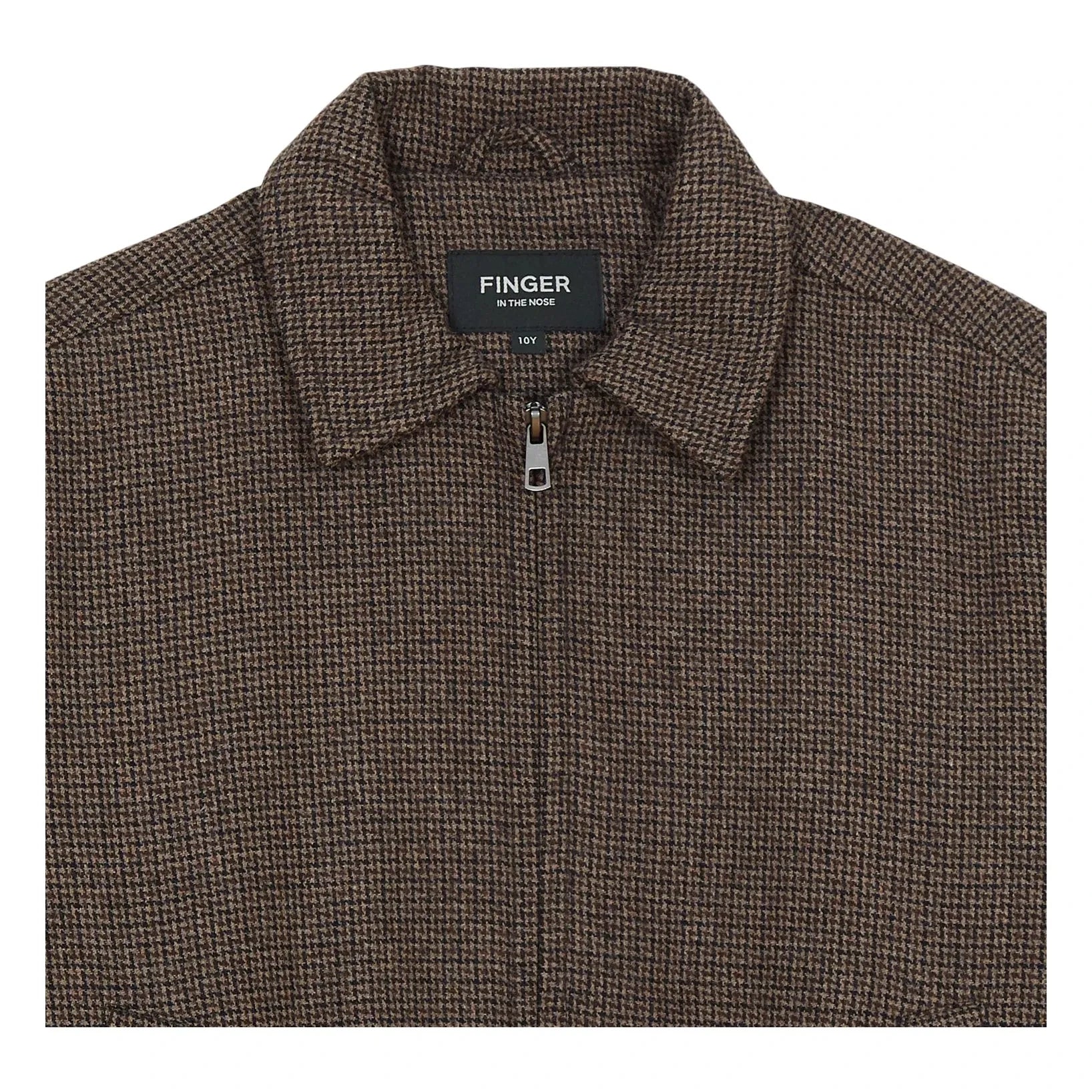 Finger in the nose - Sage Houndstooth Yün Ceket | Kahverengi