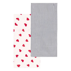 Petit Bateau - Batch 2 Kalp Desenli Alt Değiştirme Bezi | Beyaz