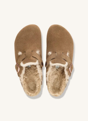 BIRKENSTOCK - حذاء Boston من جلد الغزال الفاخر | لون بني توب