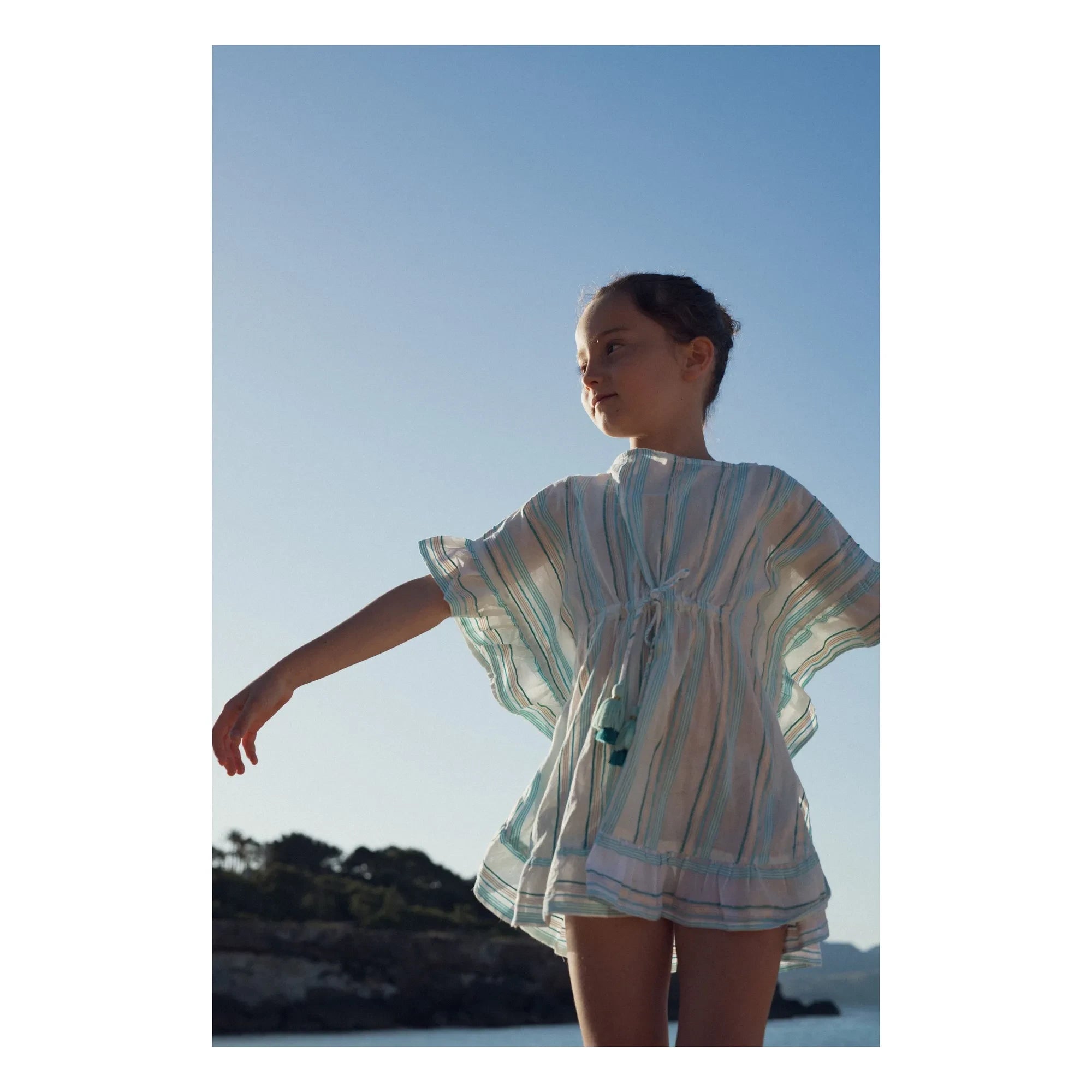 Lison Paris - Çizgili Bahia Kaftan Metalik | Mavi