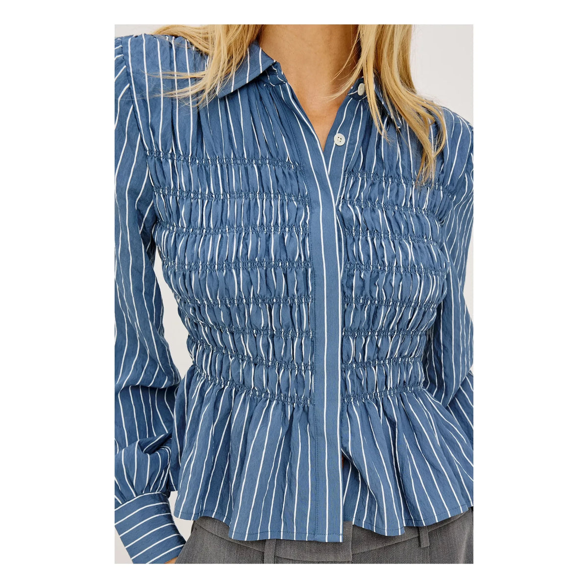 Rails - Bradshaw Çizgili Bluz | Denim Mavisi