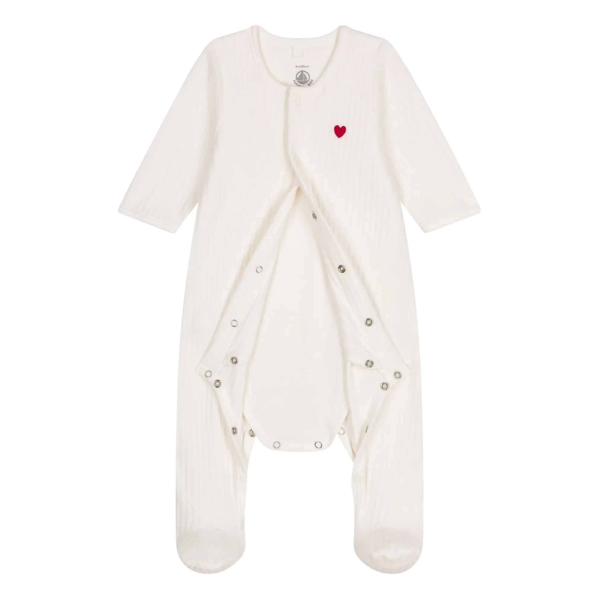Petit Bateau - Tilk organik pamuk pijama | Ekru
