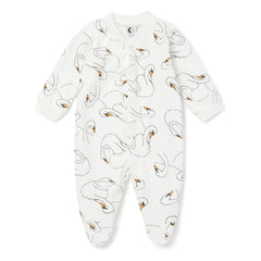 Sleepy Doe - Kuğu Ayaklı Organik Pamuklu Pijama | Beyaz
