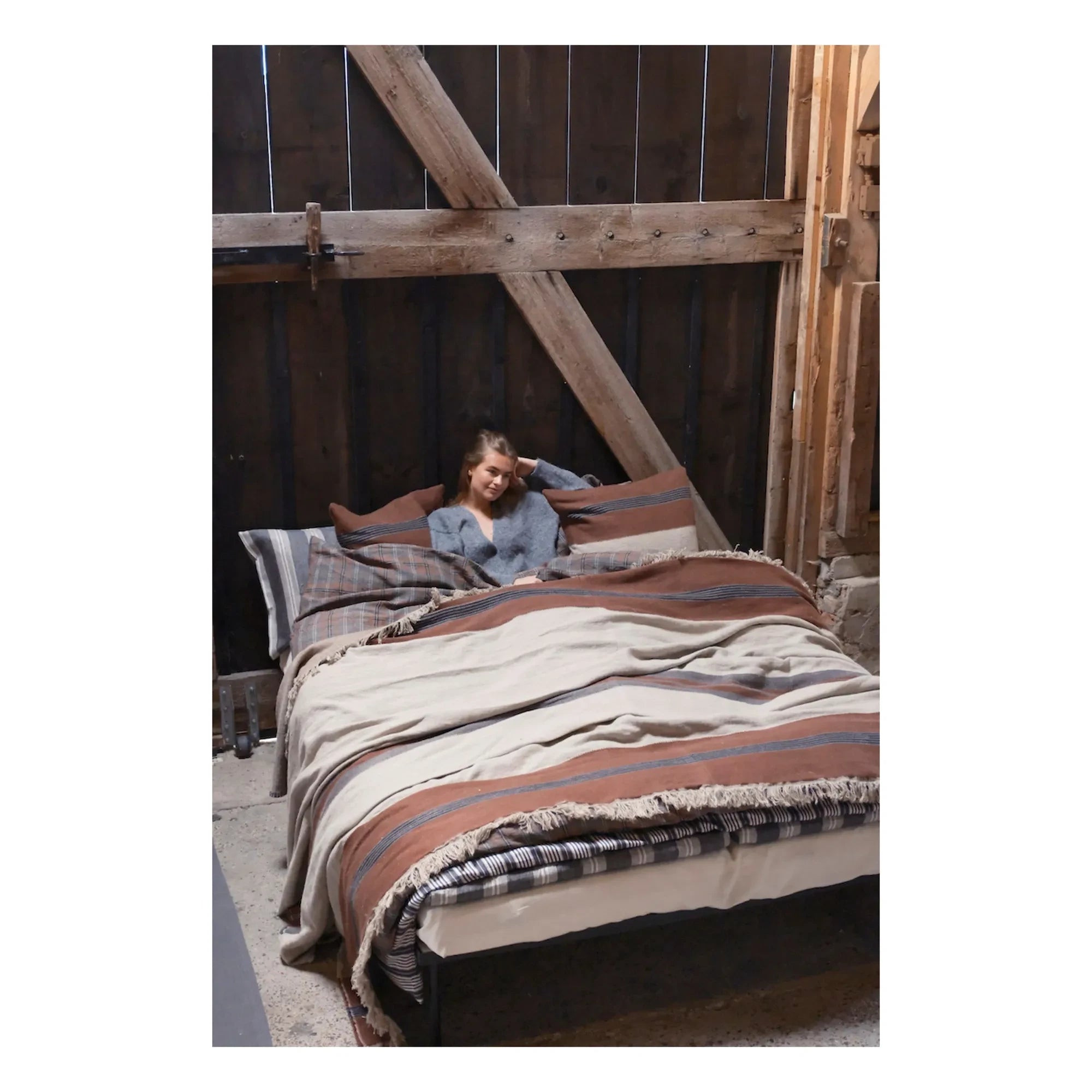Libeco - Linen yatak örtüsü Sienna | Kahverengi