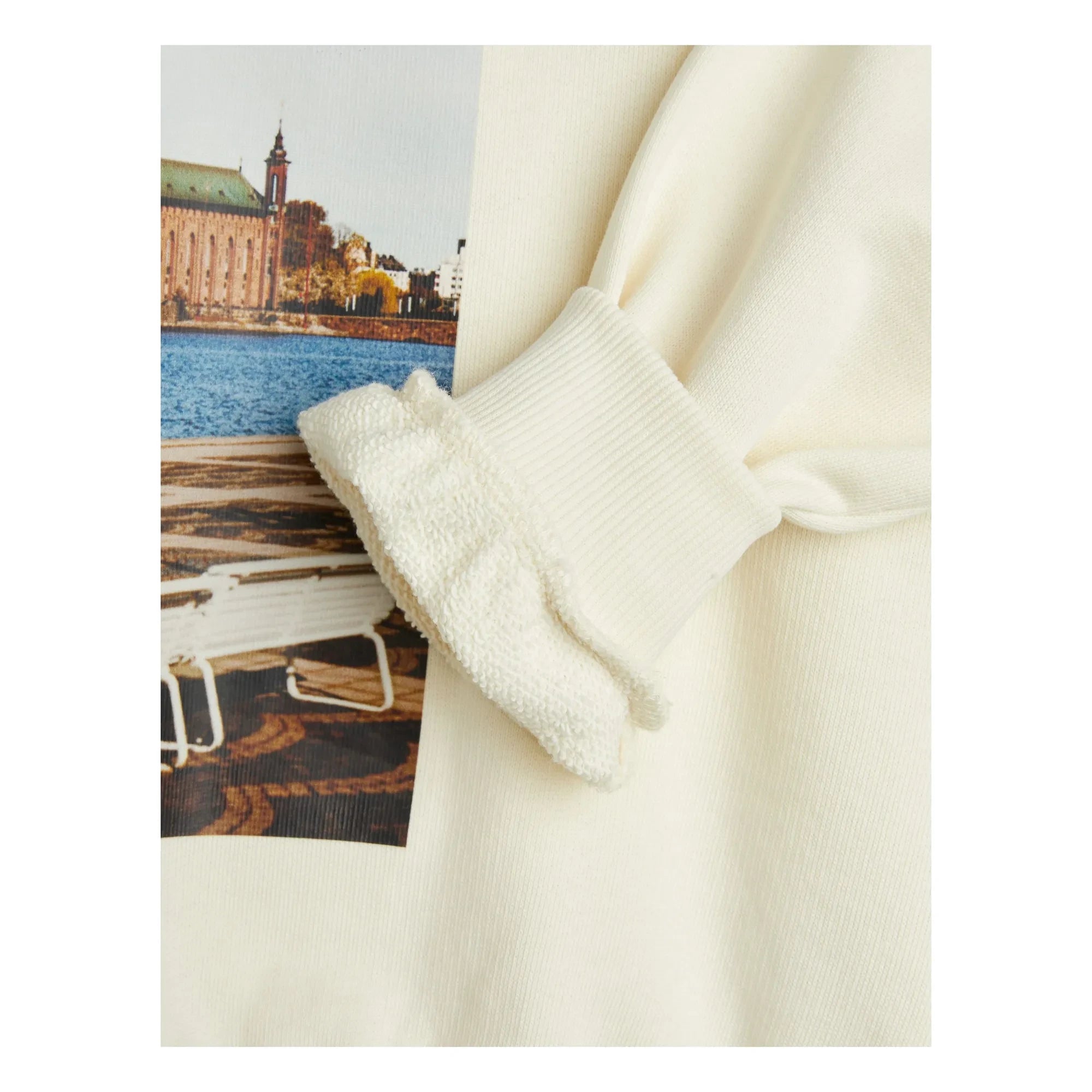 Mini Rodini - City Hall organik pamuklu sweatshirt | Ekru