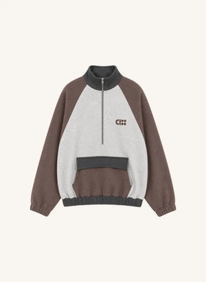 Cos I Said So - Organik Pamuk Logolu Fermuarlı Sweatshirt | Kahverengi