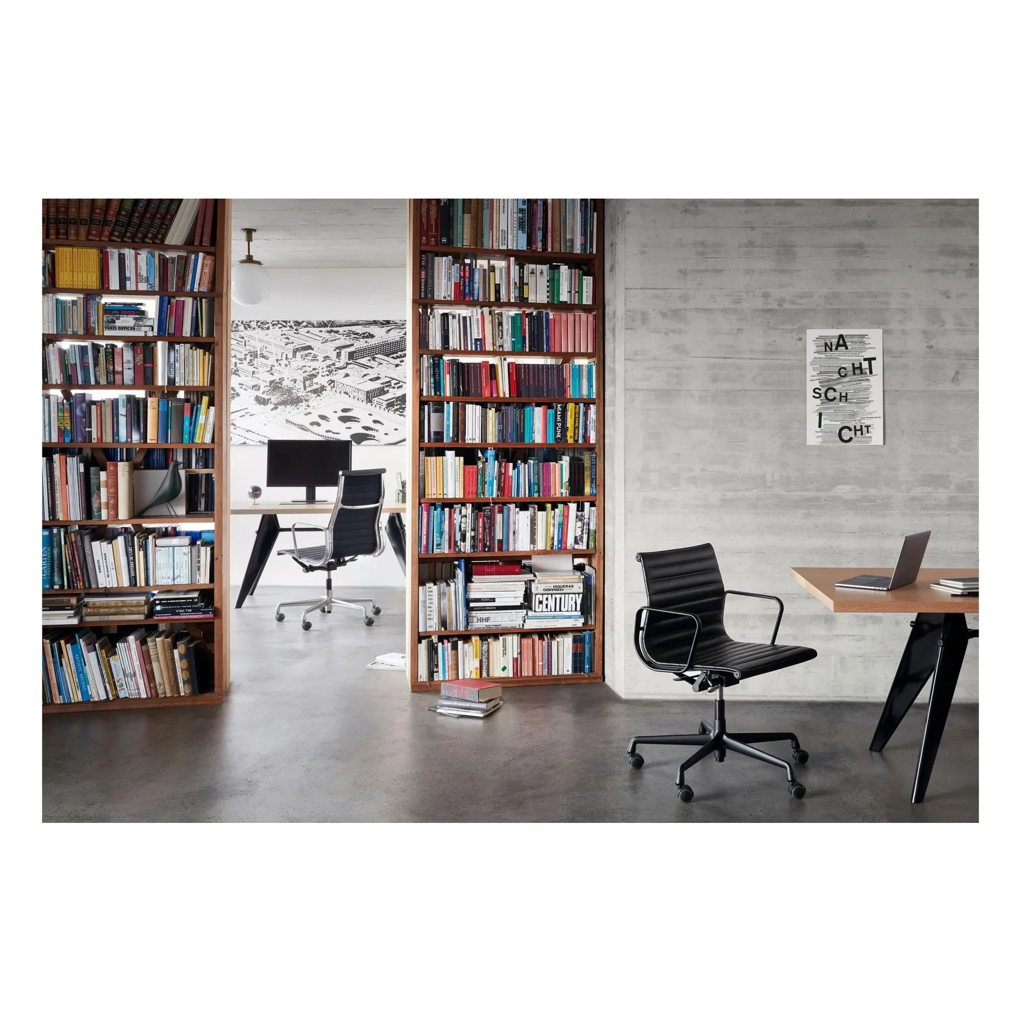 Vitra - EM masası, yağlanmış doğal meşe 220x90 cm - siyah ayak - Jean Prouvé | Meşe