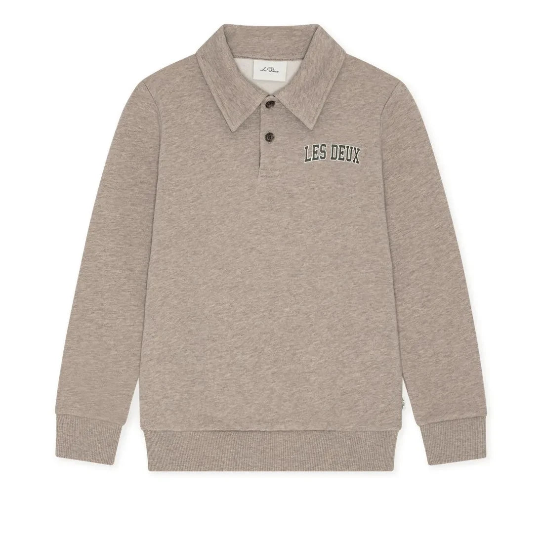 Les Deux - Kolej Ragbi Polo Yaka Sweatshirt %100 Organik Pamuktan Üretilmiştir | Kum
