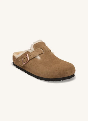 BIRKENSTOCK - حذاء Boston من جلد الغزال الفاخر | لون بني توب