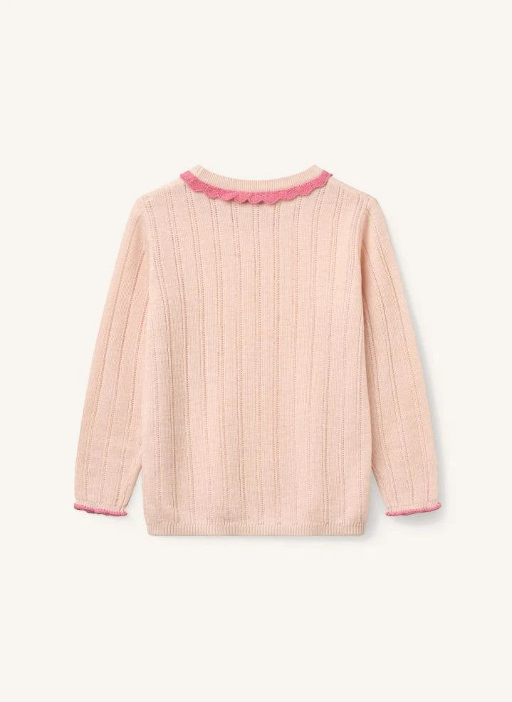 Copenhagen Colors - Merinos Yünü Pointelle Kazak | Pudra Pembe