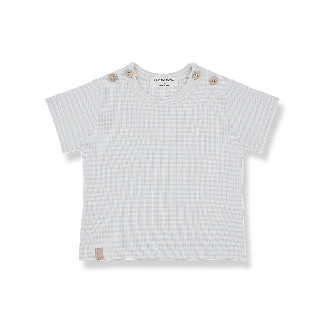 1+ in the family Jon Short Sleeve T-Shirt - Misty Blue-Tops-Misty Blue-6m | Natural Baby Shower