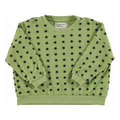 Piupiuchick - Fitilli Yıldız Sweatshirt Organik Pamuk | Yeşil