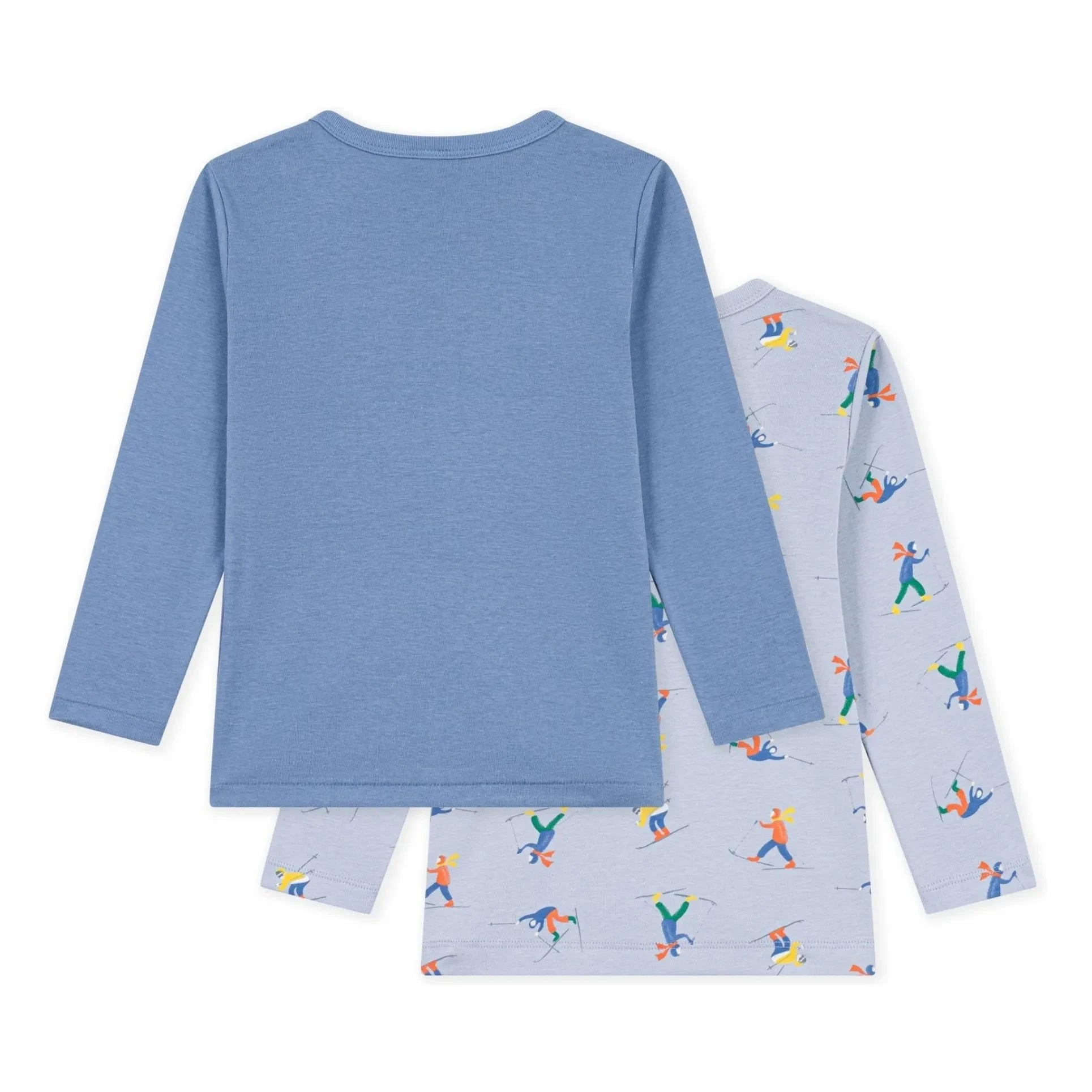 Petit Bateau - 2'li Organik Pamuklu Kayak Tişörtü Seti | Mavi