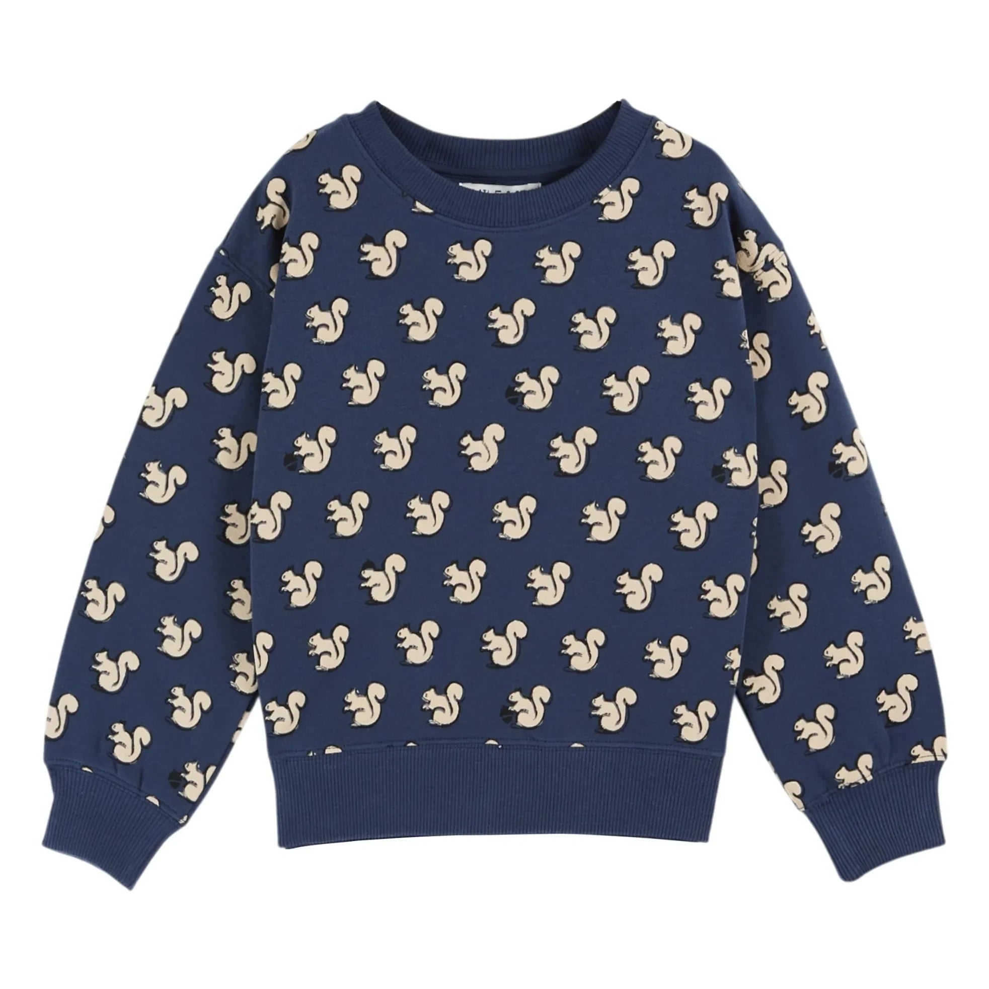 Emile et Ida - Squirrels organik pamuklu sweatshirt | Gece mavisi