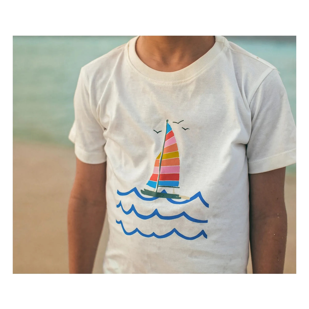 Pepita & Me - Yelkenli baskılı T-shirt | Beyaz