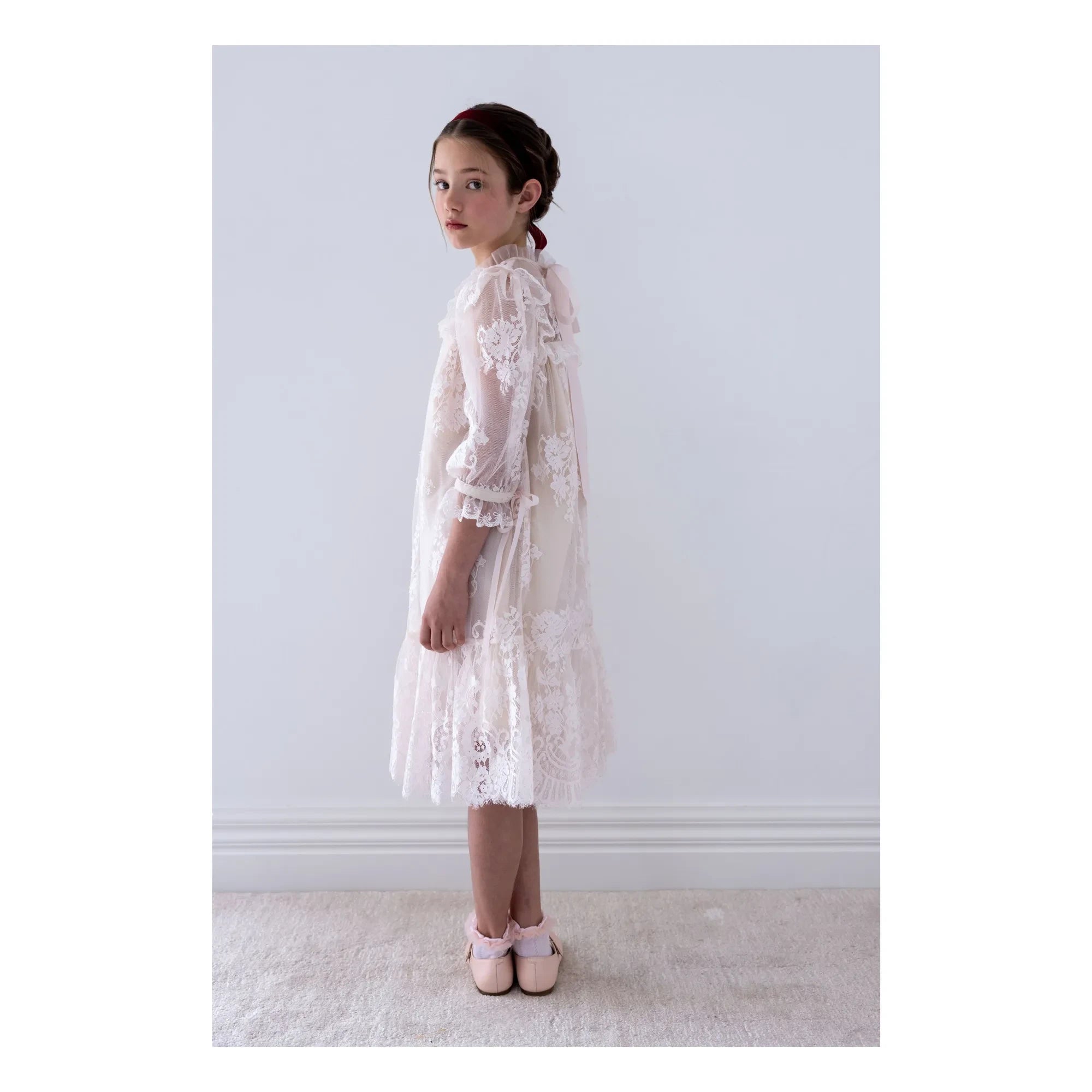 petite Amalie - Dantel elbise | Açık Pembe