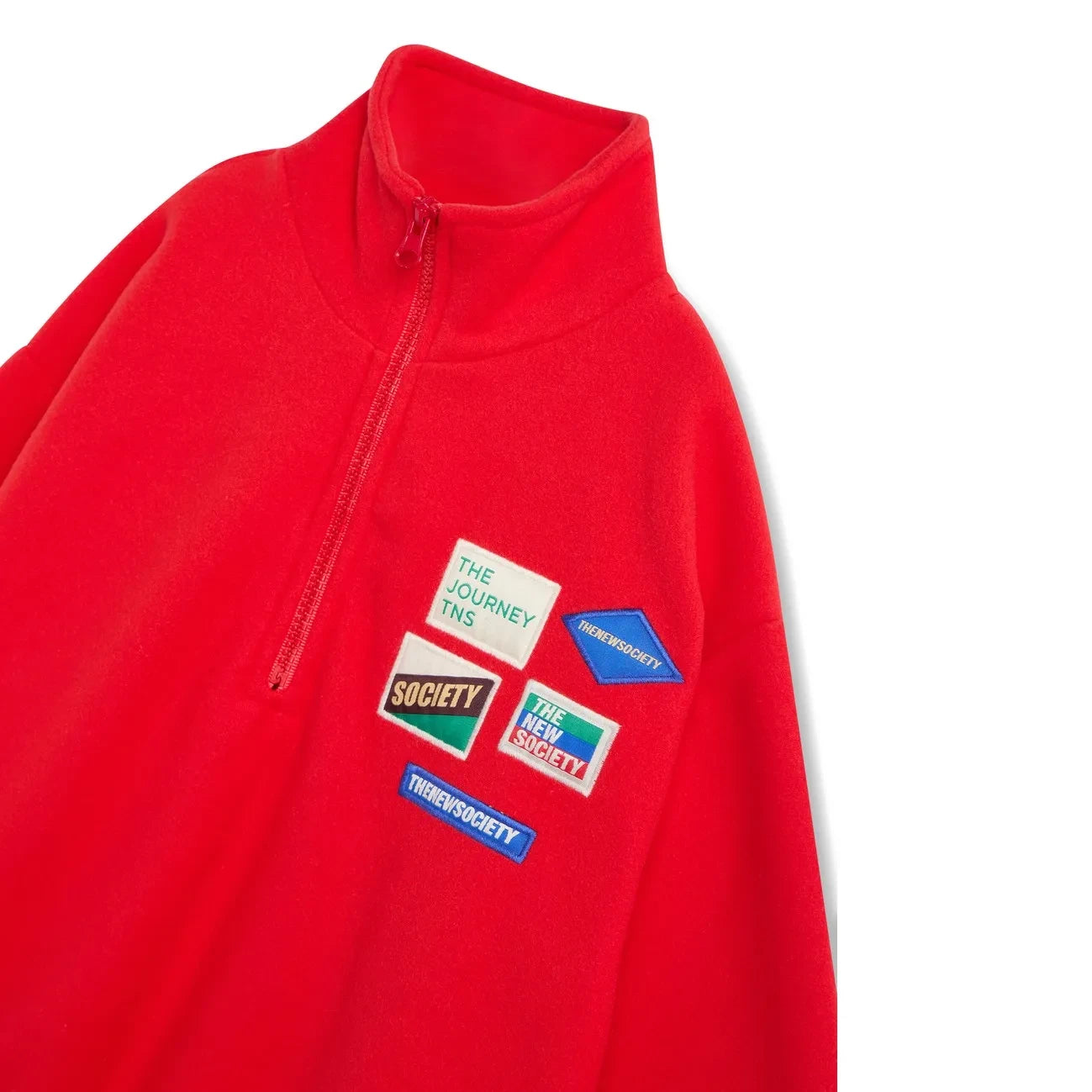 the new society - Cloudy Fermuarlı Sweatshirt | Kırmızı