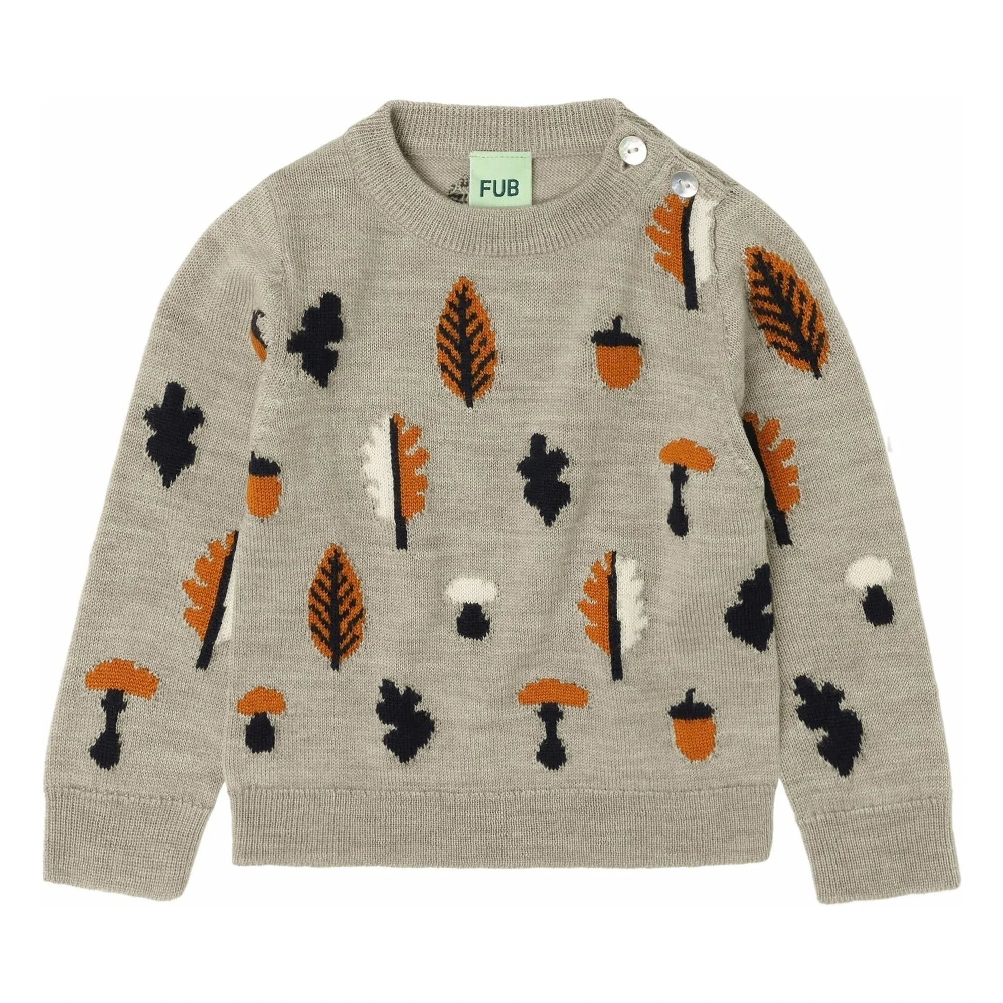 FUB - Jakarlı Merino Yün Bebek Kazak | Heather beige