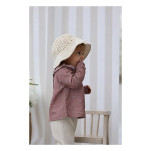 Lililotte - Charline Fleurie Organik Pamuk Bluz | Toz Pembe