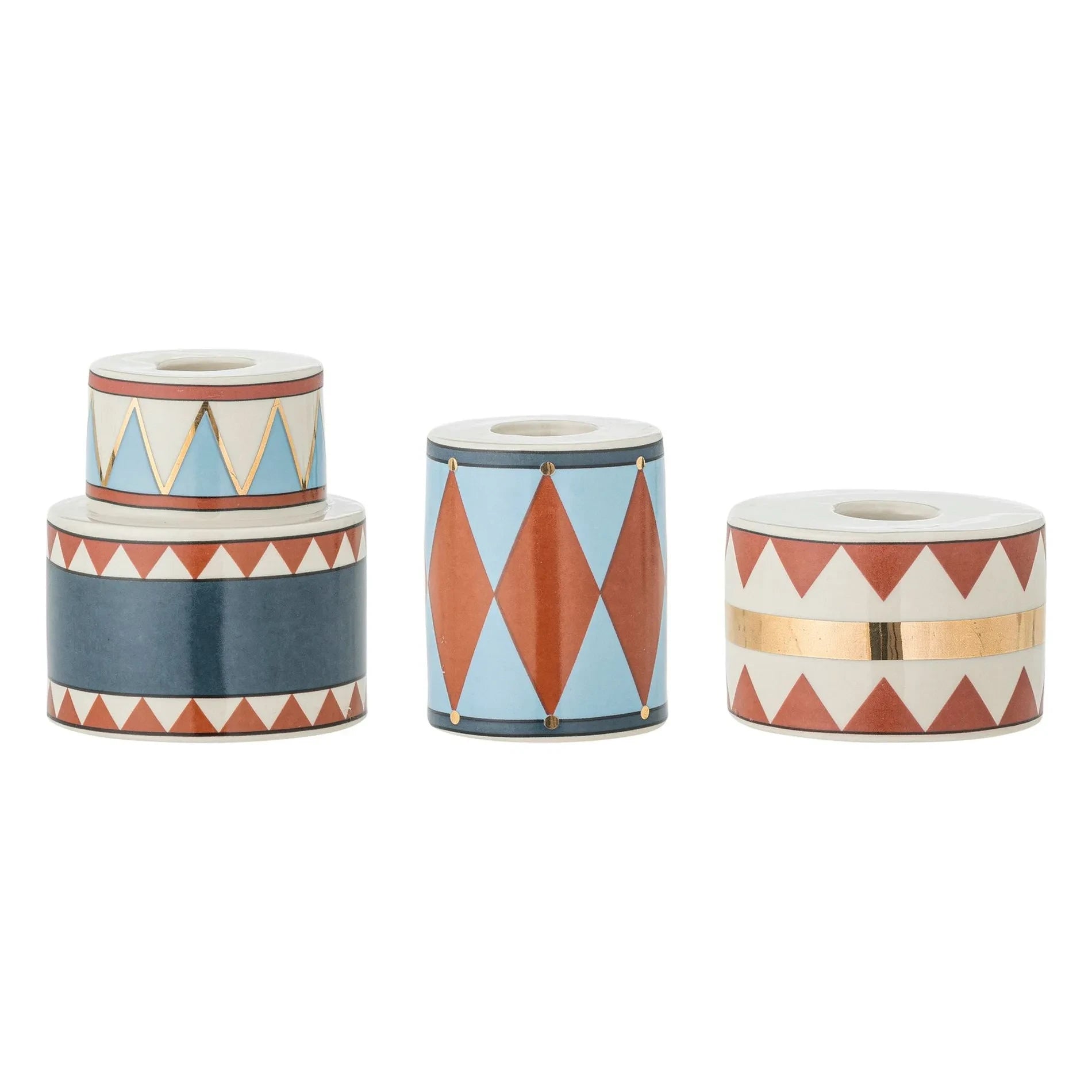 Bloomingville - Stoneware Bitja mumluklar - 3'lü Set | Çok Renkli