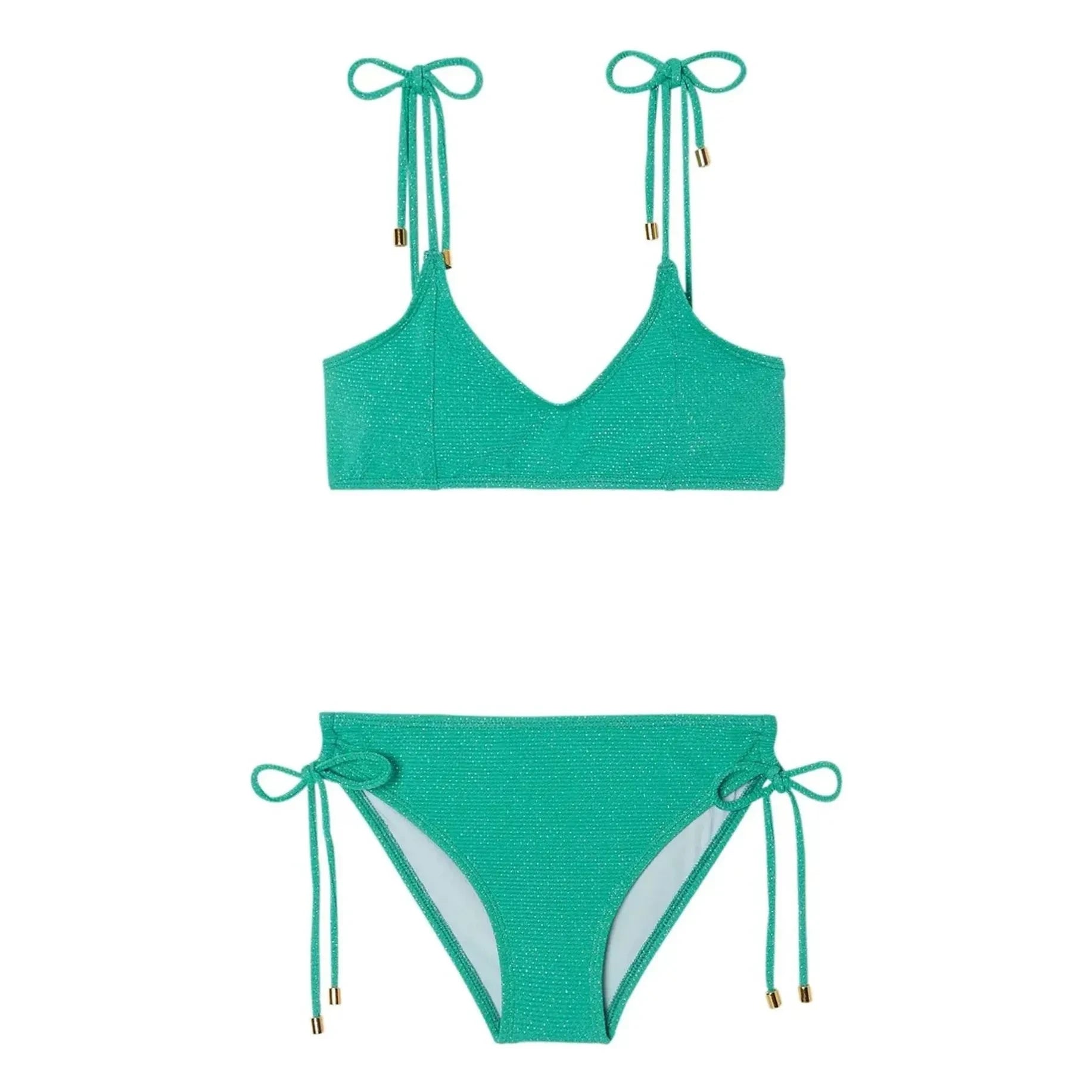 Lison Paris - Bahamas Metalik 2 Parçalı Mayo | Turkuaz