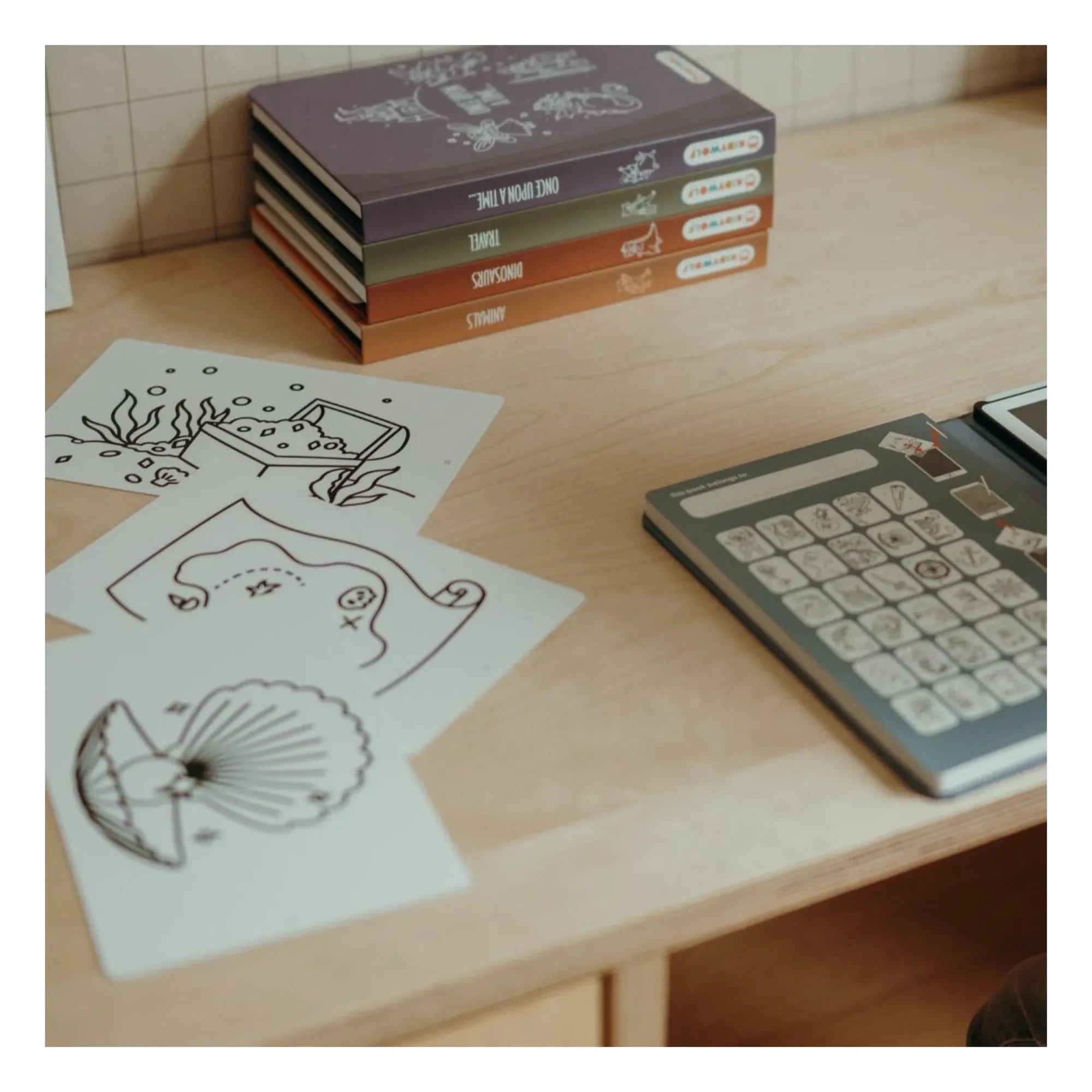 Kidywolf - Kidydraw Mini için Kartuş - Korsanlar, prensesler ve vahşi hayvanlar