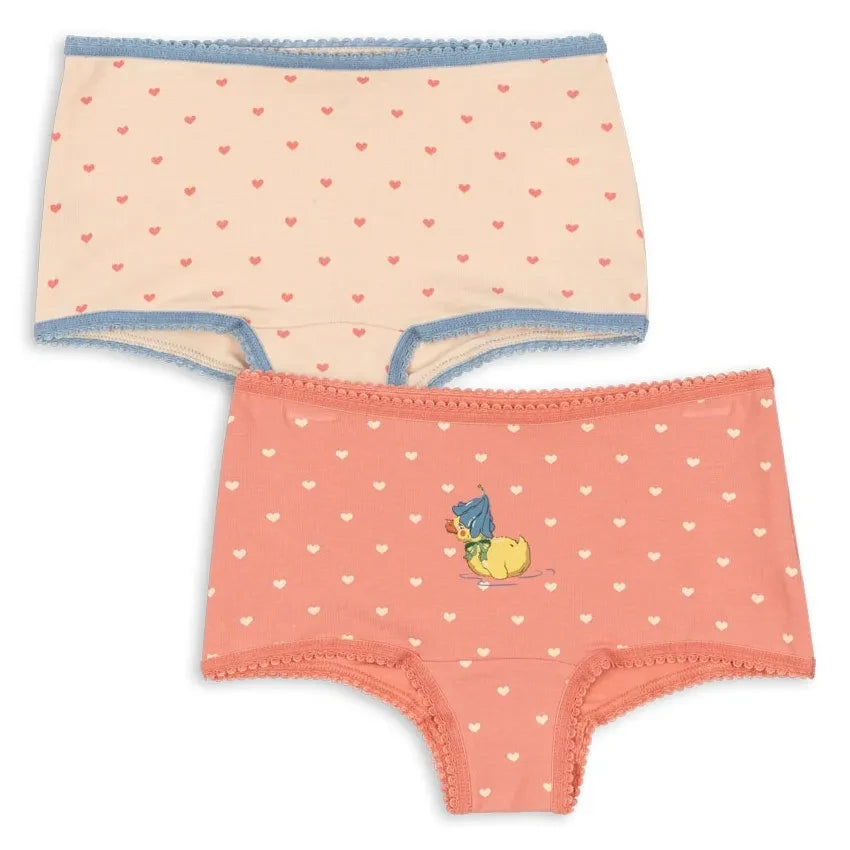 Konges Sløjd - 2'li Organik Pamuklu Duck Hipster Külot | Pembe