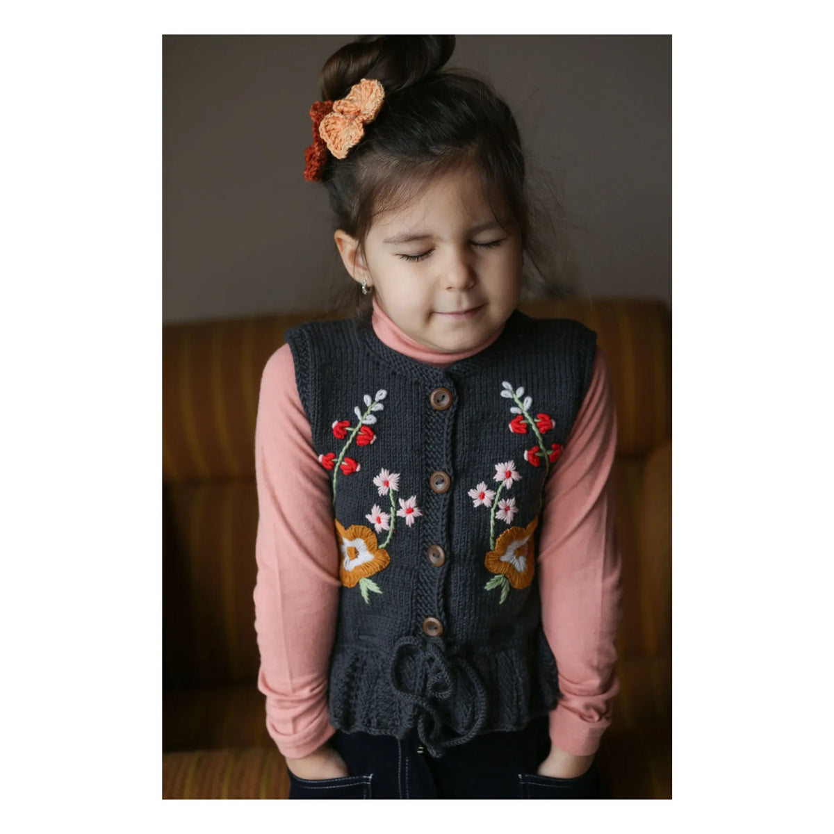 Kalinka - Stephanie Merino Yünlü Kolsuz Yelek | Kömür grisi