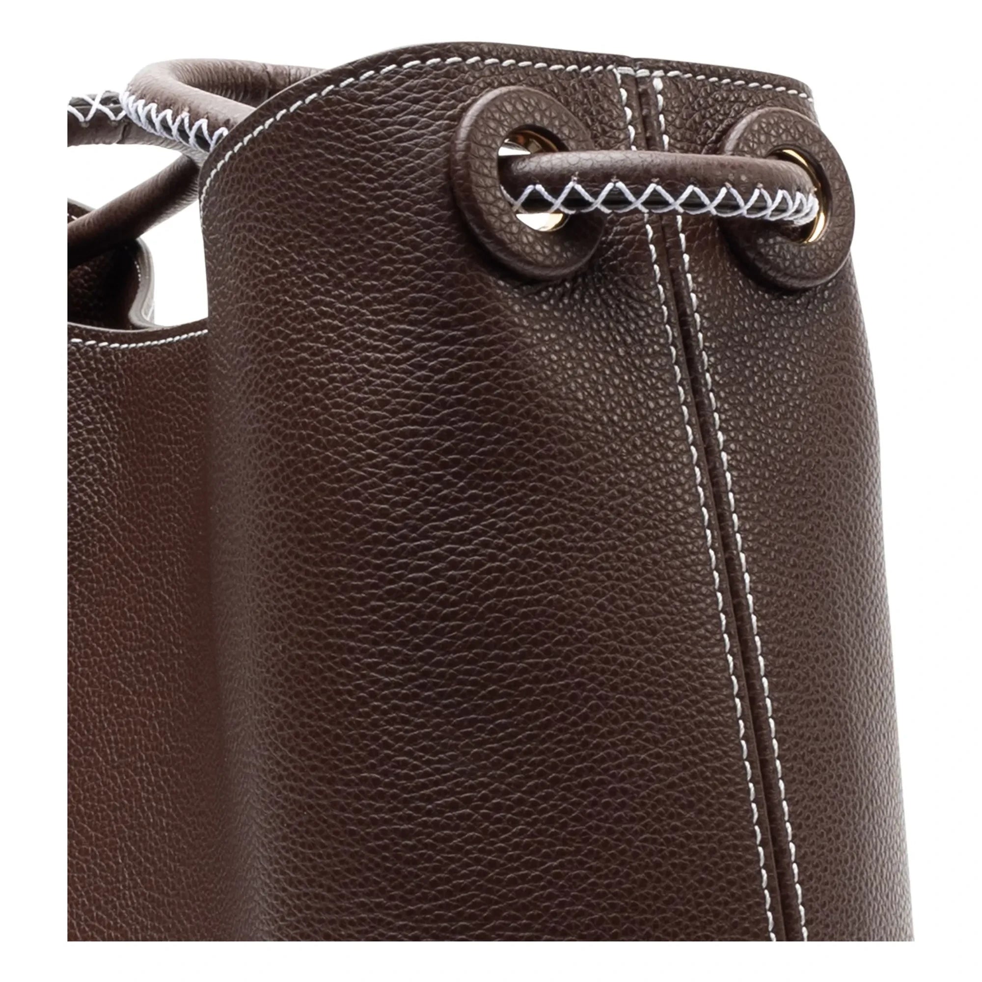 Elleme - Vosges Grainé deri çanta | Koyu Kahverengi
