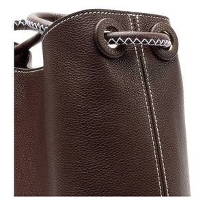 Elleme - Vosges Grainé deri çanta | Koyu Kahverengi