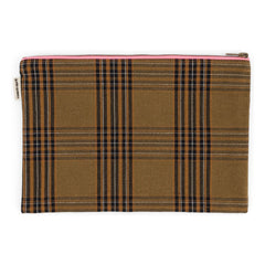Rose in April - Lili Tartan clutch çanta | Kahverengi