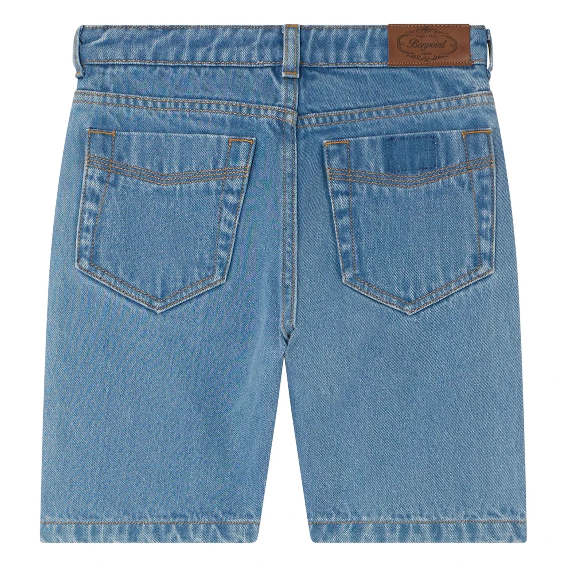 Bonpoint - Elvio Denim Bermuda Şort Organik Pamuk | Mavi
