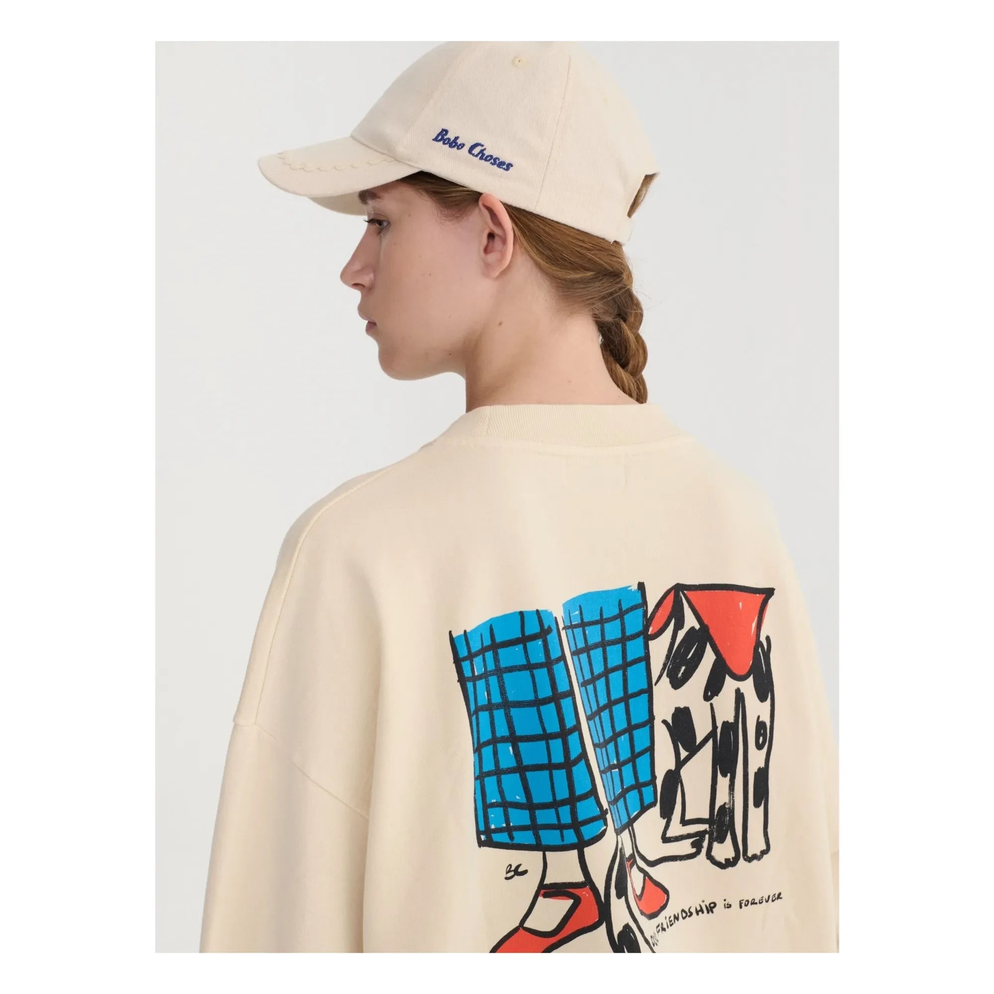 Bobo Choses - Dog Friends organik pamuk sweatshirt | Ekru