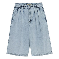 the new society - Pamuklu Bermuda şort | Denim mavisi