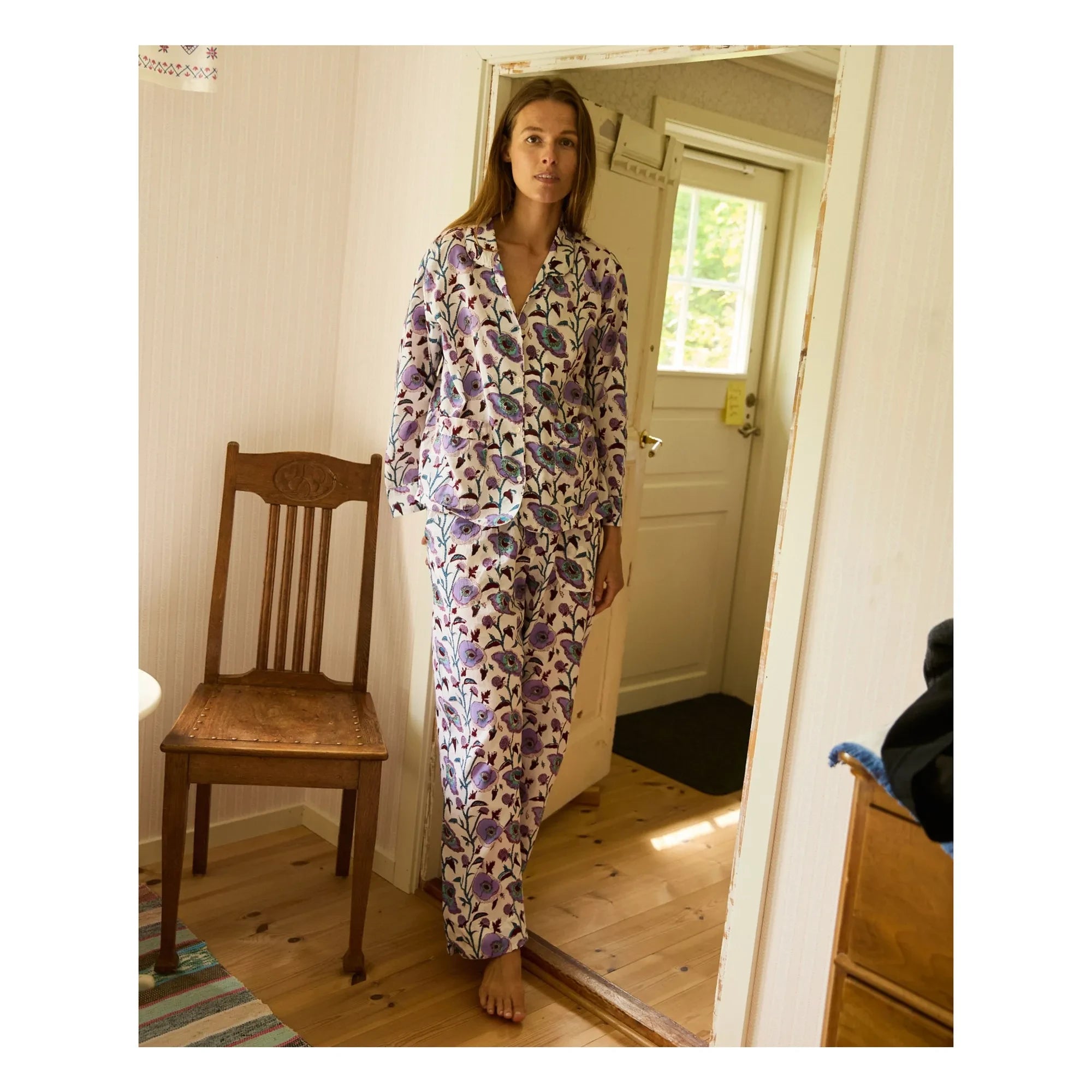 SISSEL EDELBO - Organik pamuklu pijama | Mor