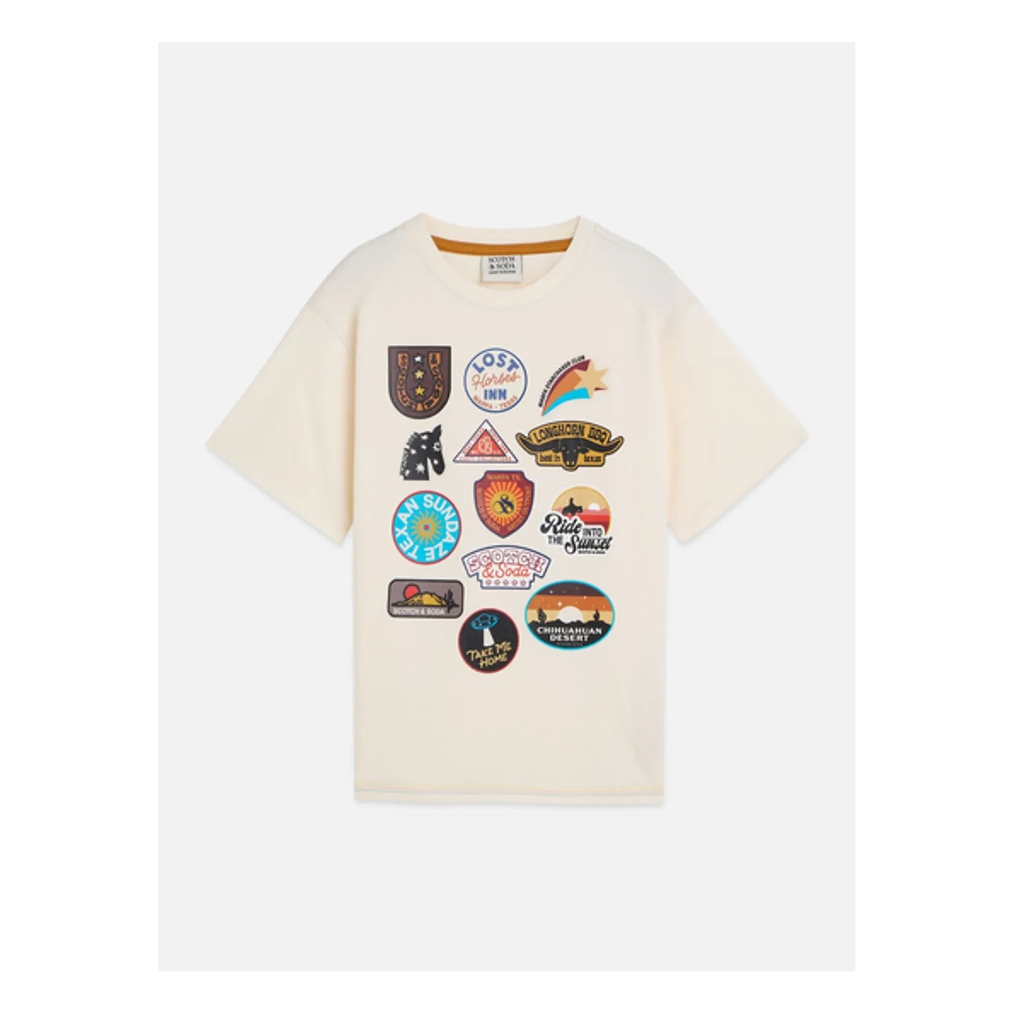 Scotch & Soda - Organik pamuklu T-shirt | Ekru