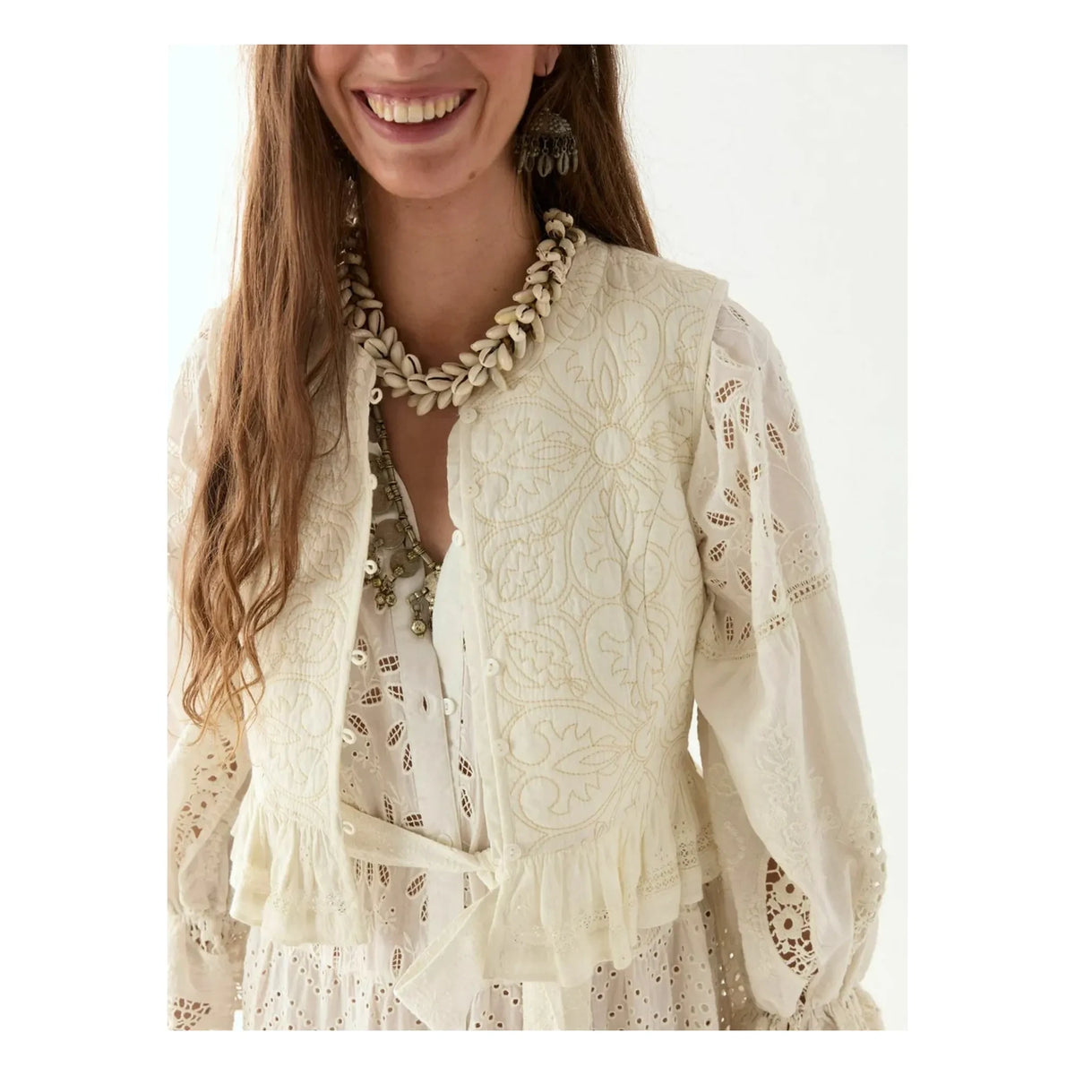 Maison Hotel - Canterbury Patch Elbise Lilibet | Beyaz