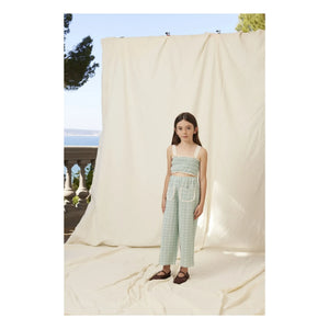 Bebe Organic - Mia Carreaux Cepli Taraklı Pantolon | Mavi Yeşil