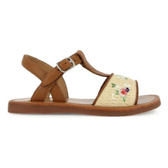 Pom d'Api - Sandaletler Plagette Raphia Brod | Krem