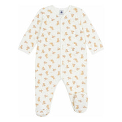 Petit Bateau - Sleep Well Organik Pamuklu Çita Desenli Pijama | Ekru