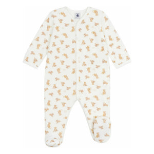 Petit Bateau - Sleep Well Organik Pamuklu Çita Desenli Pijama | Ekru