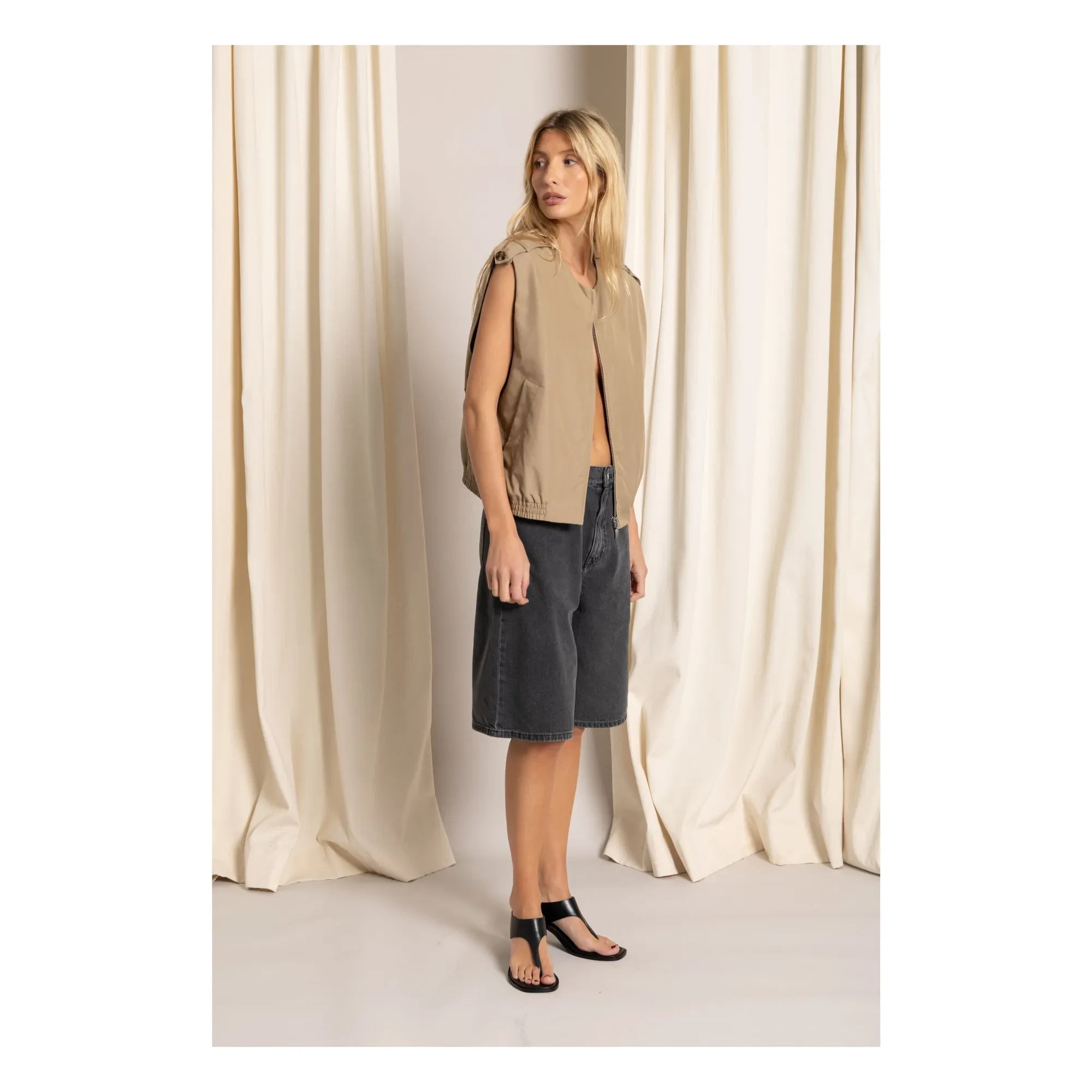 Smallable Woman - Paola Denim Bermuda Şort | Denim gri