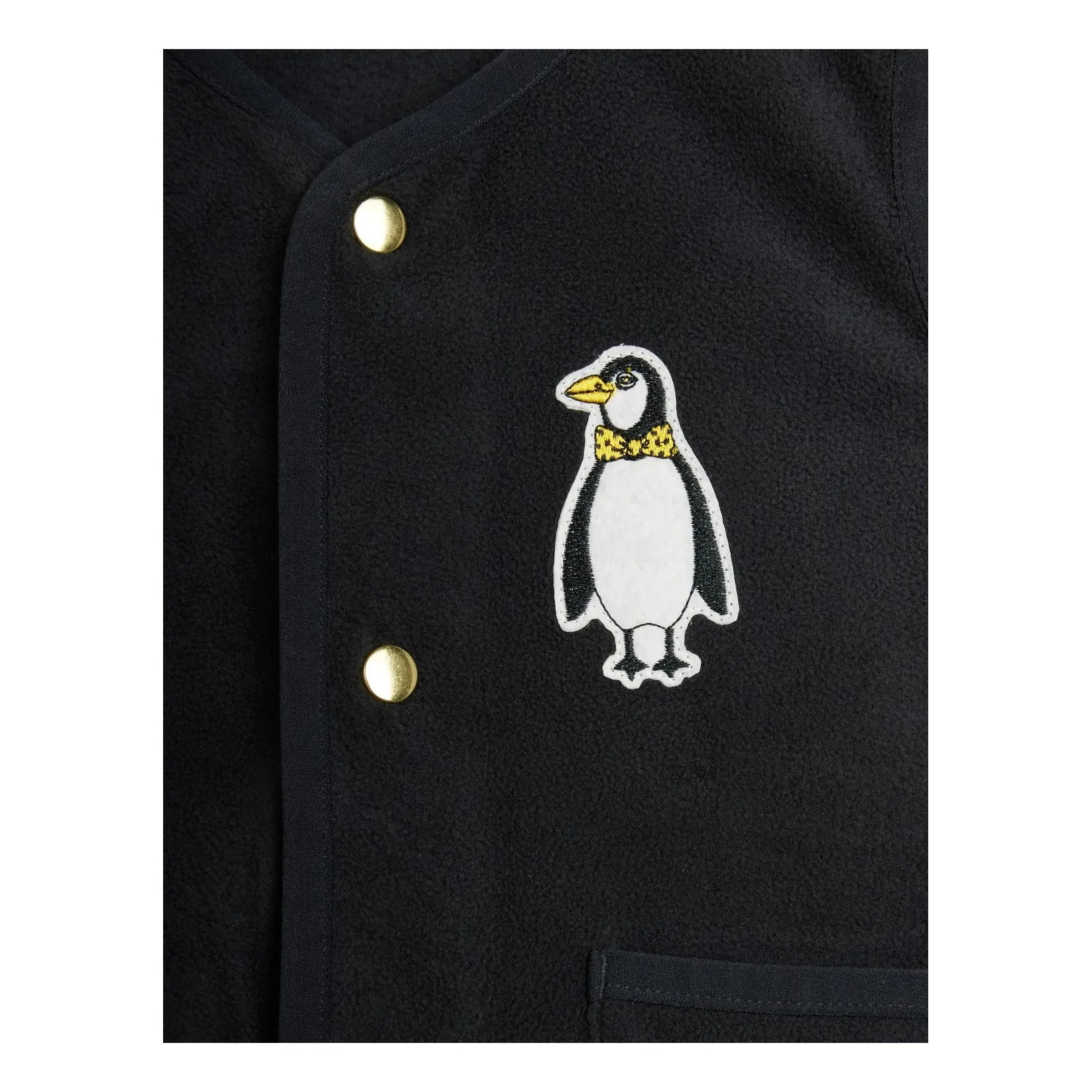 Mini Rodini - Penguin Kolsuz Yelek Geri Dönüştürülmüş Elyaflar | Siyah