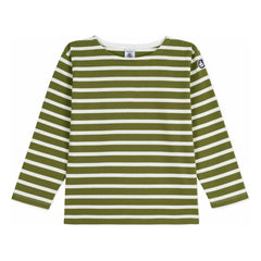 Petit Bateau - Logo Kollu Marinière Tişört Organik Pamuk | Yeşil