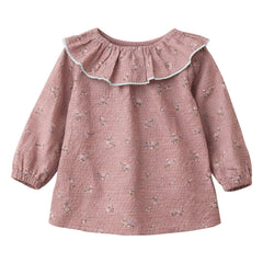 Lililotte - Charline Fleurie Organik Pamuk Bluz | Toz Pembe